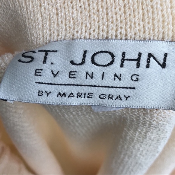 VINTAGE St. John Evening by Marie Gray skirt SET sz XS/S ecru sequins EUC VTG - Picture 2 of 16